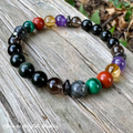 The Protector, Scorpio • Black Labradorite, Malachite & Obsidian Protection Bracelet