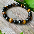 Triple Threat • Black Obsidian, Tiger’s Eye & Hematite Strength & Protection Bracelet