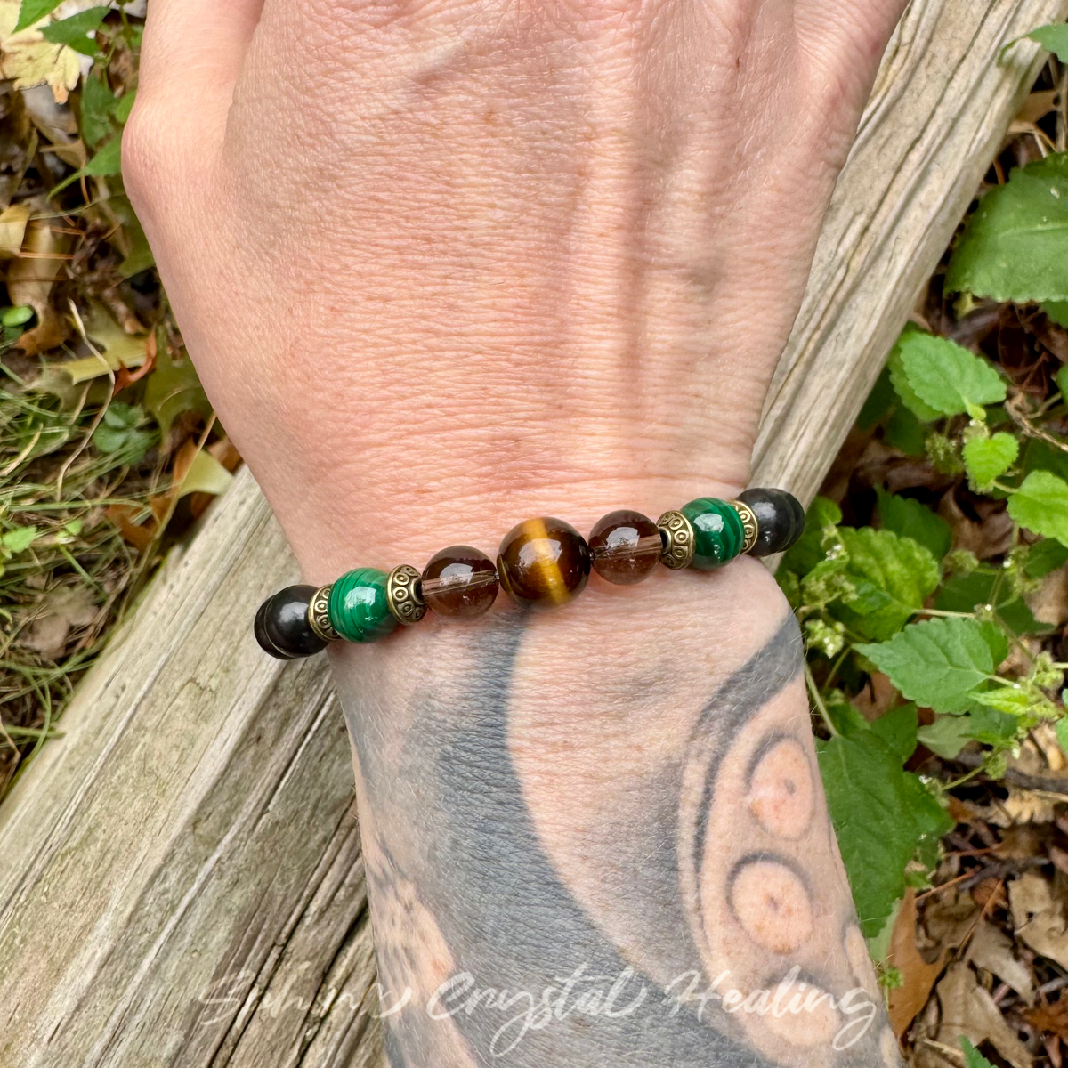 The Godfather • Malachite, Shungite, Tigers Eye & Black Onyx Strength & Protection Bracelet