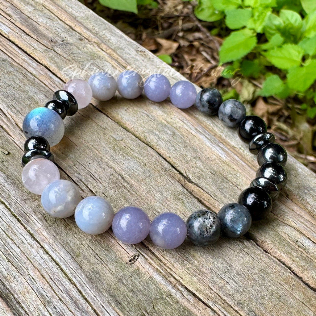 The Empath’s Halo • Labradorite, Amethyst & Black Tourmaline Protection Bracelet