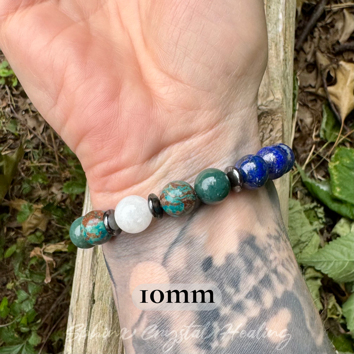 The Humble Virgo • Chrysocolla, Lapis, Moss Agate & Moonstone Zodiac Bracelet