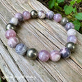The Four Noble Truths • Porcelain Jasper, Rose Quartz & Pyrite Self-Love Bracelet