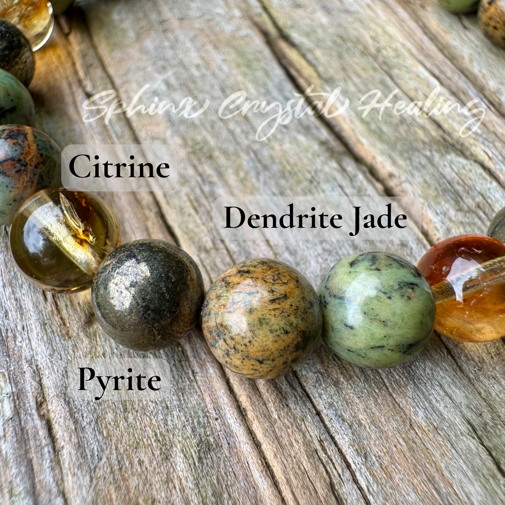 Seeds of Abundance • Citrine, Pyrite & Jade Prosperity Bracelet