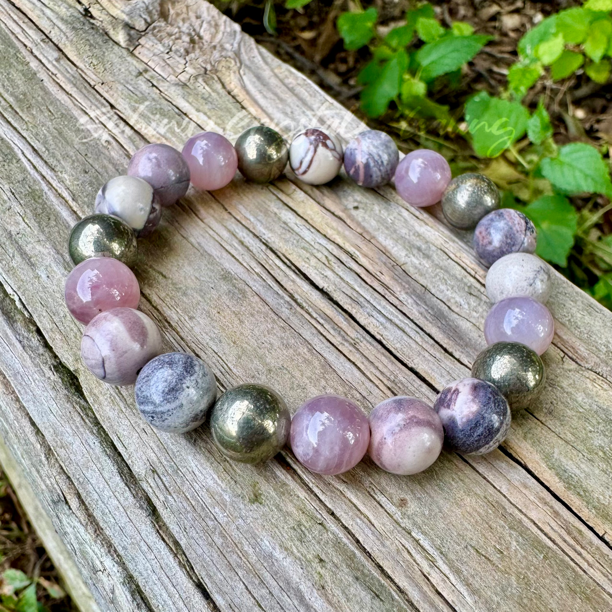 The Four Noble Truths • Porcelain Jasper, Rose Quartz & Pyrite Self-Love Bracelet