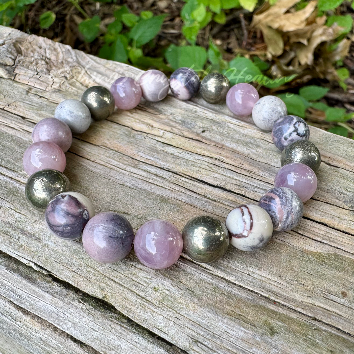 The Four Noble Truths • Porcelain Jasper, Rose Quartz & Pyrite Self-Love Bracelet