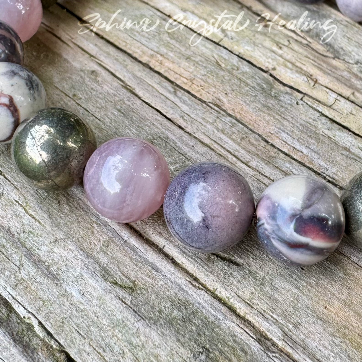 The Four Noble Truths • Porcelain Jasper, Rose Quartz & Pyrite Self-Love Bracelet