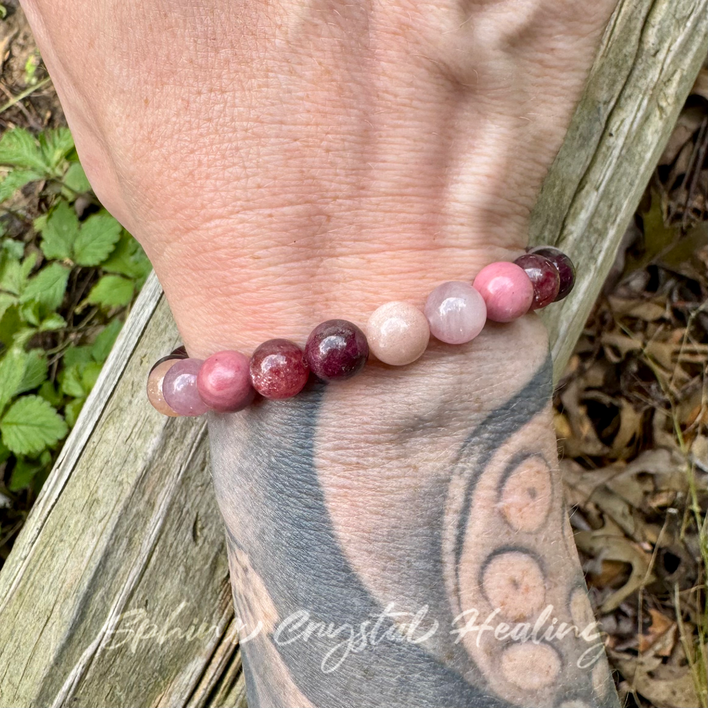 Strawberry Moon • Strawberry Quartz, Rose Quartz & Moonstone Self-Love Bracelet