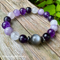 Lady of the Violet Flame • Amethyst, Black Moonstone & Hematite Intuition Bracelet