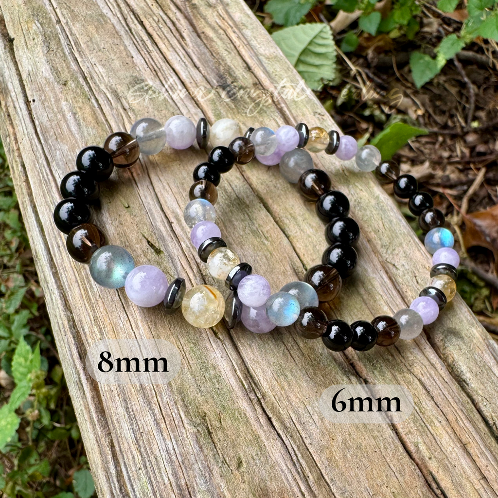 Libra Zodiac Crystal Bracelet • Energy Balance & Harmony • Labradorite, Citrine, Amethyst & Black Tourmaline
