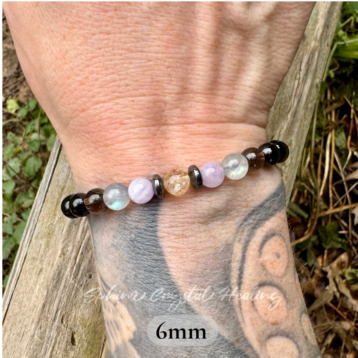 Libra Zodiac Crystal Bracelet • Energy Balance & Harmony • Labradorite, Citrine, Amethyst & Black Tourmaline