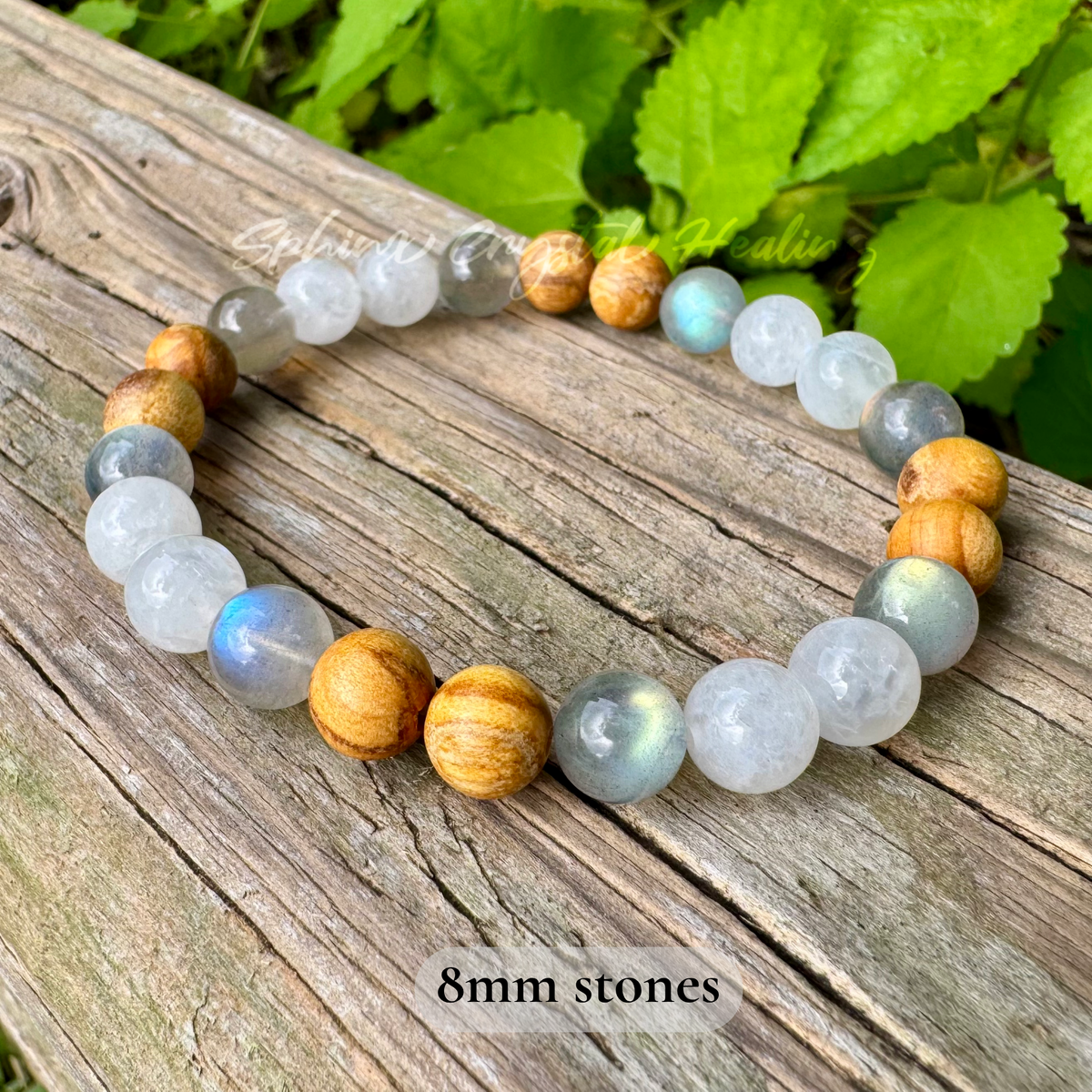 Goddess of Magic • Labradorite, Moonstone & Palo Santo Intuition Bracelet
