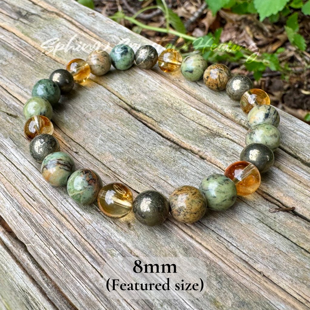 Seeds of Abundance • Citrine, Pyrite & Jade Prosperity Bracelet