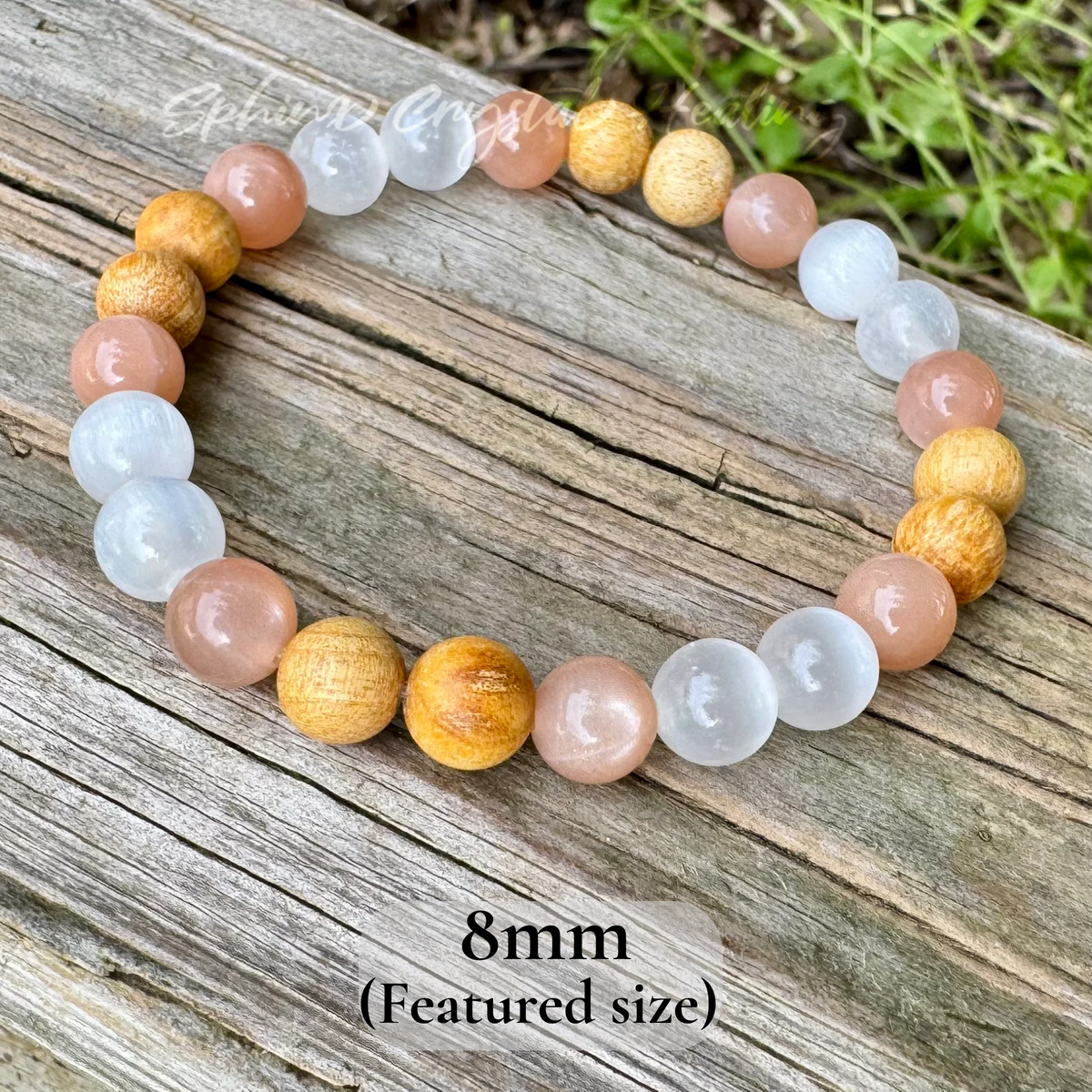 The White Witch • Selenite, Moonstone & Palo Santo Protection & Cleansing Bracelet