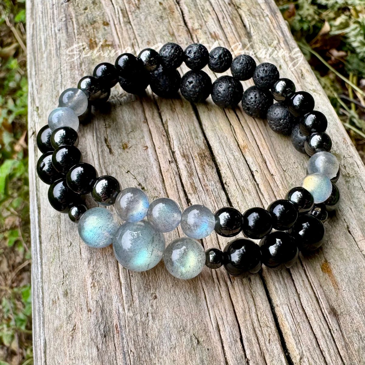 The Empath’s Raincoat • Labradorite, Black Tourmaline & Hematite Protection Bracelet