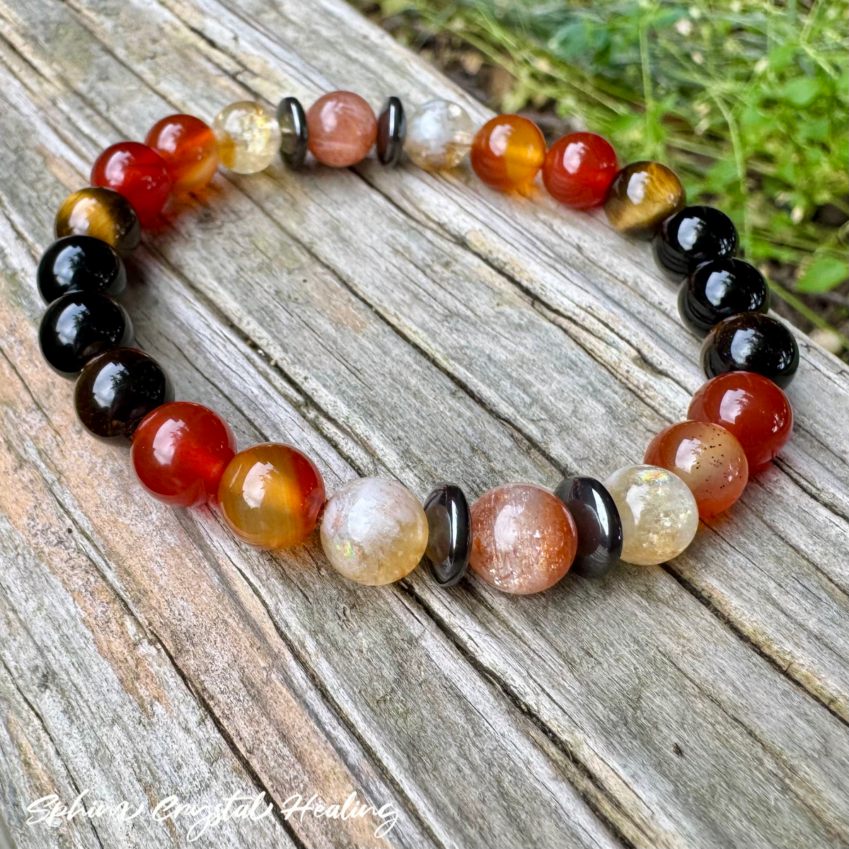 The Fearless Leo • Sunstone, Carnelian, Citrine & Tiger’s Eye Zodiac Bracelet