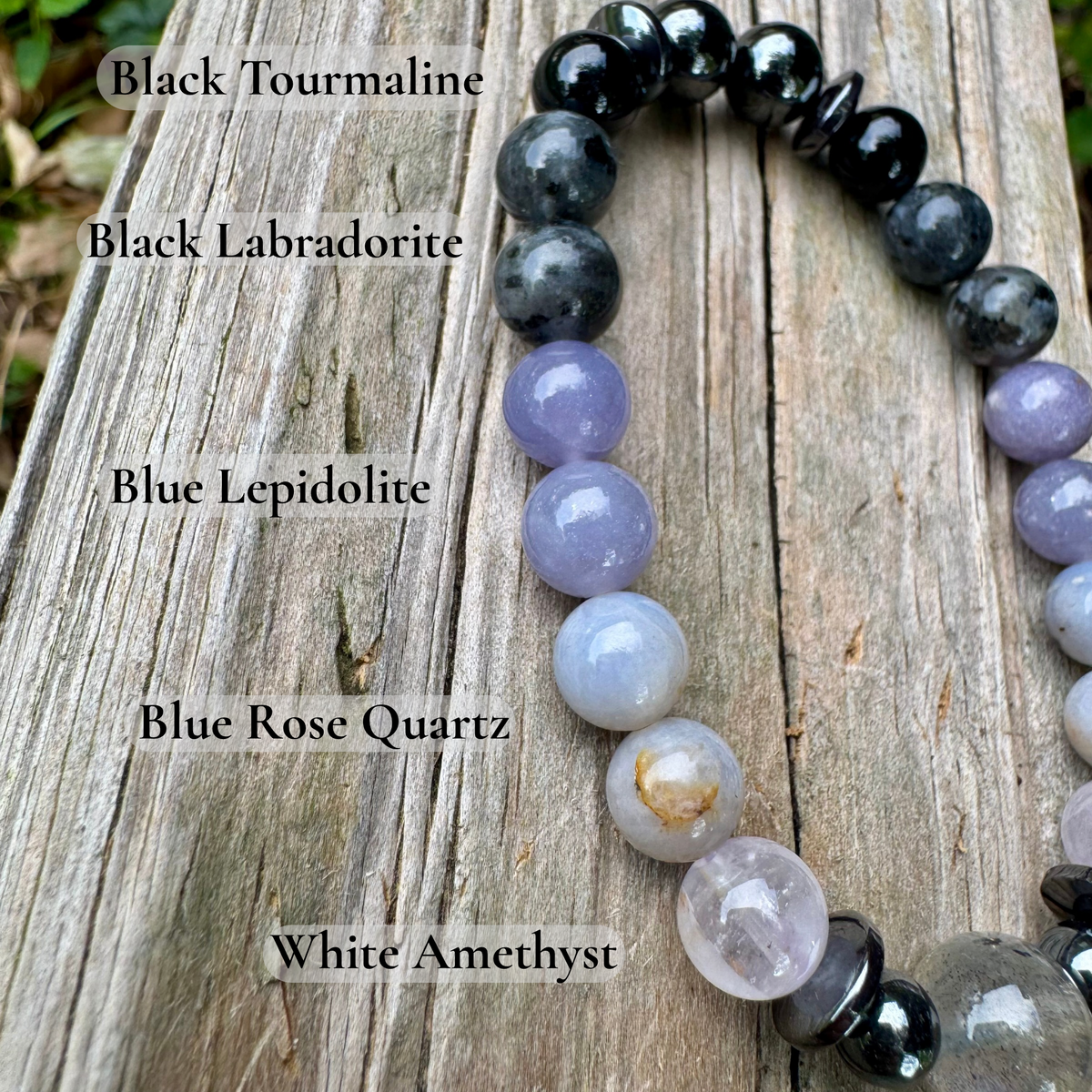 The Empath’s Halo • Labradorite, Amethyst & Black Tourmaline Protection Bracelet