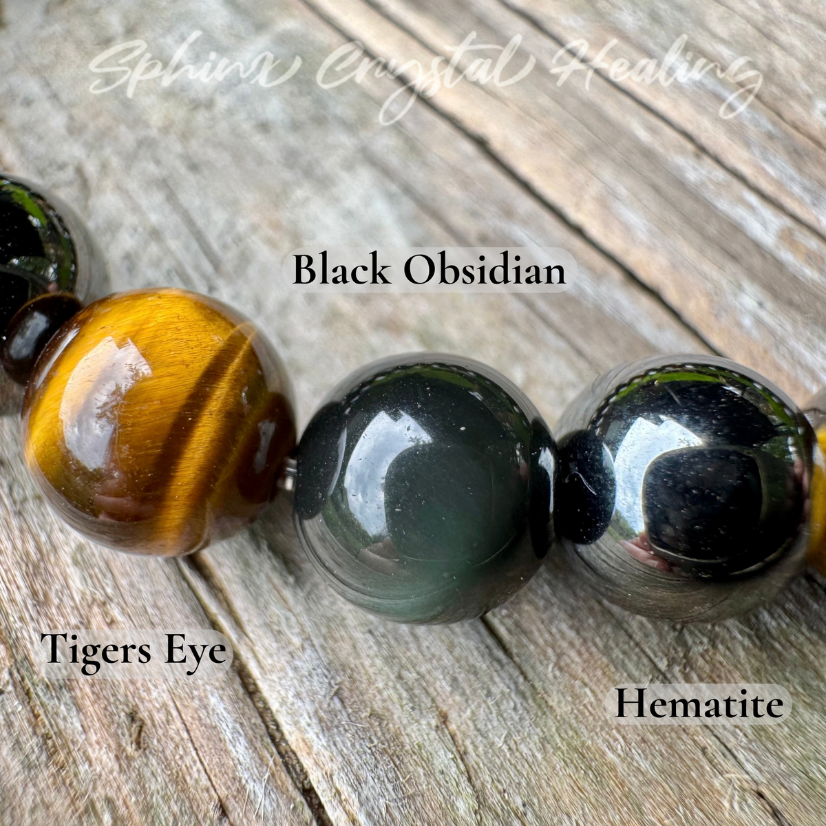 Triple Threat • Black Obsidian, Tiger’s Eye & Hematite Strength & Protection Bracelet