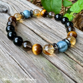 The Intelligent Gemini • Tiger’s Eye, Citrine & Aquamarine Zodiac Bracelet