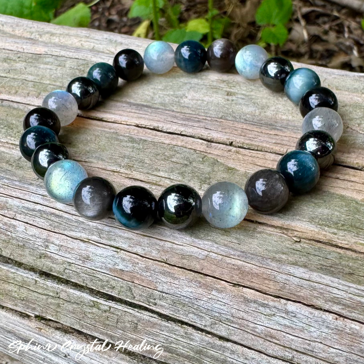 You Are the Universe • Hawk’s Eye, Silver Sheen Obsidian, Labradorite & Hematite Spiritual Bracelet