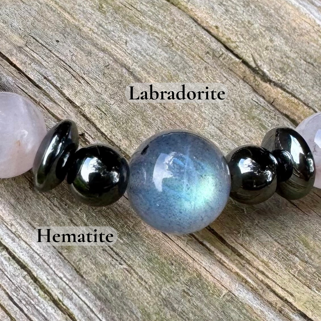 The Empath’s Halo • Labradorite, Amethyst & Black Tourmaline Protection Bracelet