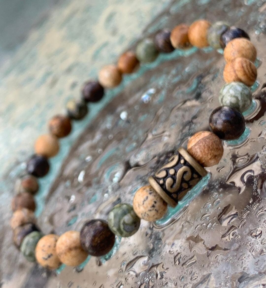 Positive Perspective Spiritual Growth Positivity " Kuranda's Rain Dance " Strength Courage Connection with Earth Crystal Healing Bracelet