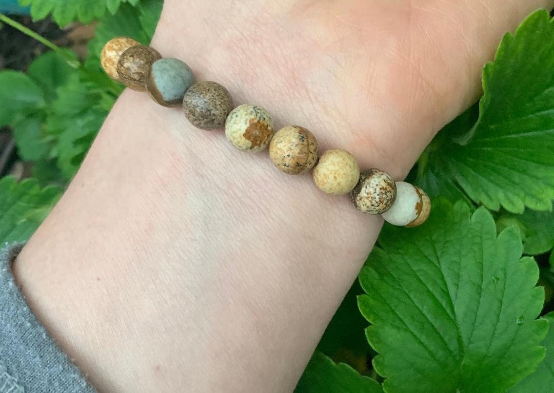 Chakra Balance - High Grade AAA Picture Jasper - Grounding - Connection to Earth - REAL Crystal Healing - Quality Gemstone Bracelet