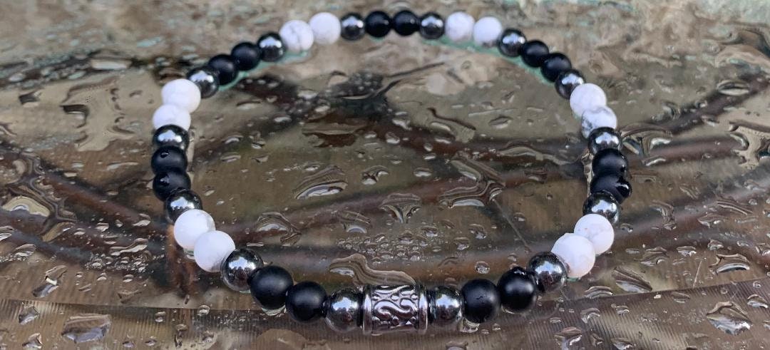 Protection - Strength - Courage - Honor " Murph " Negativity Protector - Military Hero - Real Gemstones - Crystal Healing Bracelet