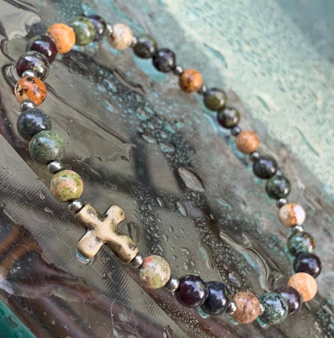 Christian Anklet - Emotional Healing - Grief Loss " He is Risen " Breakup Support - Sadness Crystal Healing Gemstone - Bereavement Bracelet