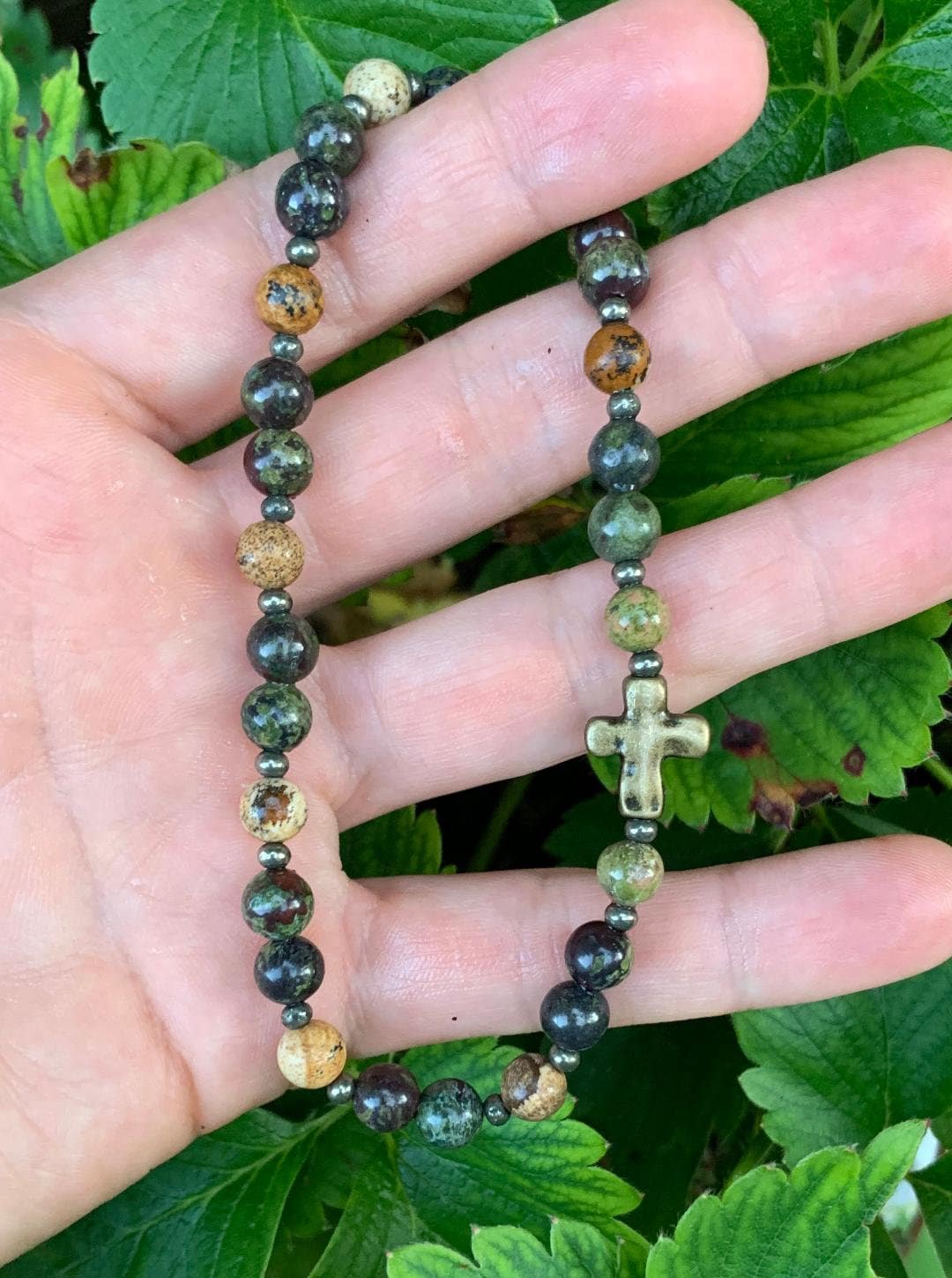 Christian Anklet - Emotional Healing - Grief Loss " He is Risen " Breakup Support - Sadness Crystal Healing Gemstone - Bereavement Bracelet
