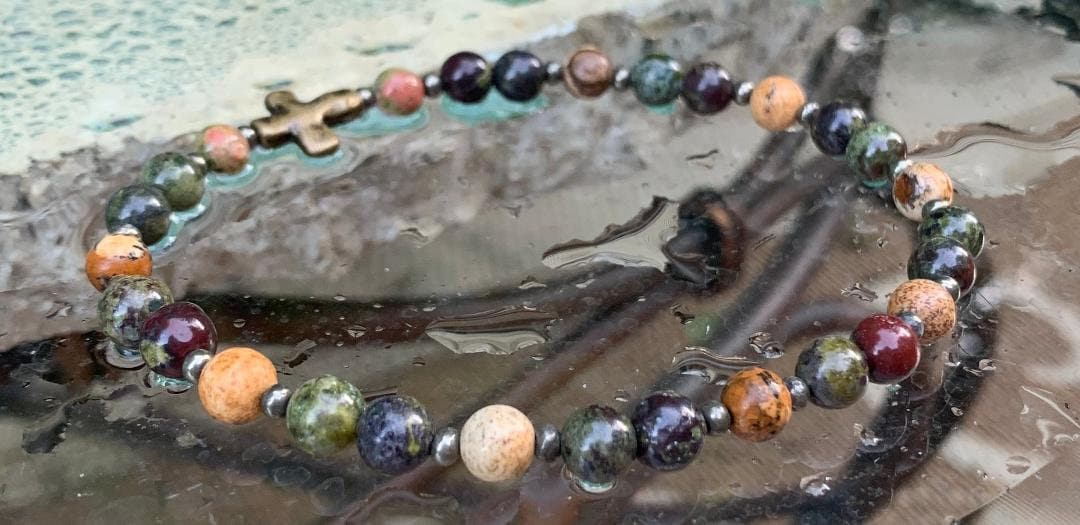 Christian Anklet - Emotional Healing - Grief Loss " He is Risen " Breakup Support - Sadness Crystal Healing Gemstone - Bereavement Bracelet