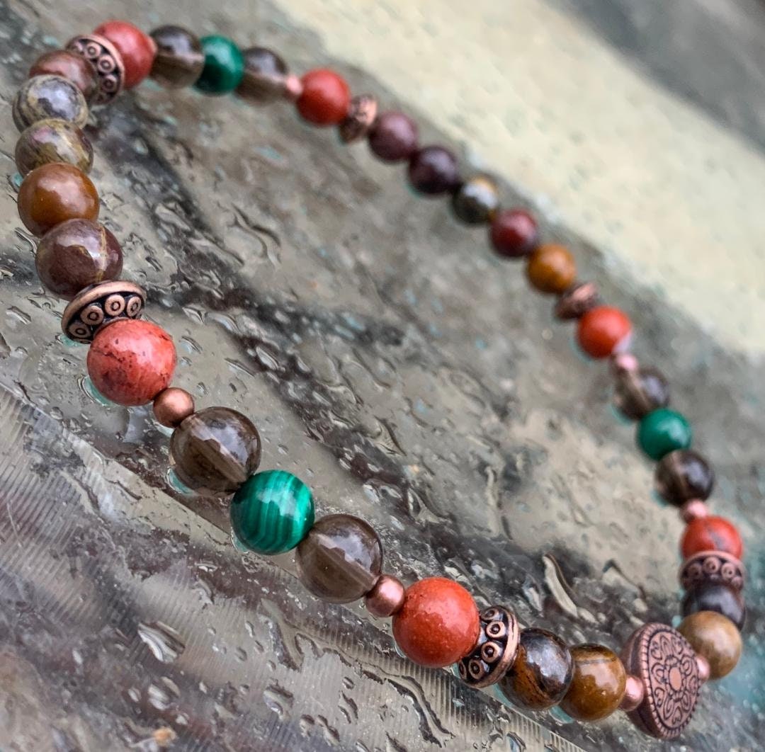 PTSD Trauma Recovery - Emotional Abuse Healing " The Strength Of Terra " Sadness - Depression - High Quality REAL Crystal Gemstone Anklet