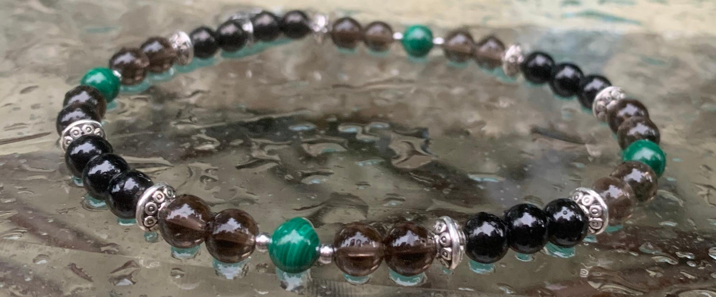 Capricorn Energy - Zodiac Horoscope Anklet " The Ambitious Capricorn " December January Birthday - Crystal Healing - REAL Gemstone Bracelet