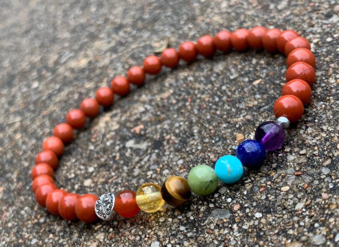 Chakra Balance - AAA High Grade Red Jasper - Strength - Empowerment - Grounding - Real High Quality Crystal Healing Gemstone Anklet