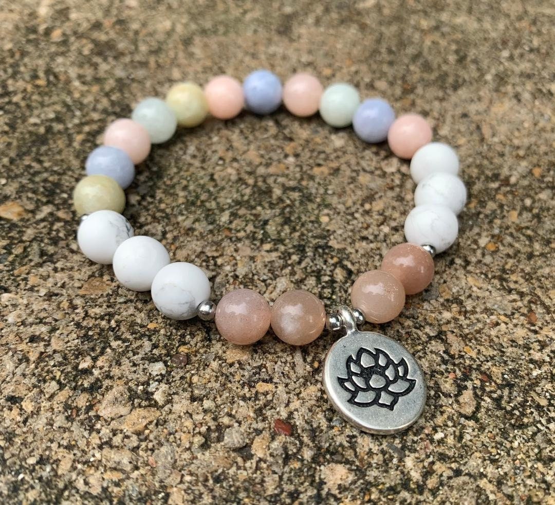 Heartbreak Recovery Breakup Emotional Trauma Healing Grief Morganite Moonstone " New Beginnings " Crystal Therapy Holistic Healing Bracelet