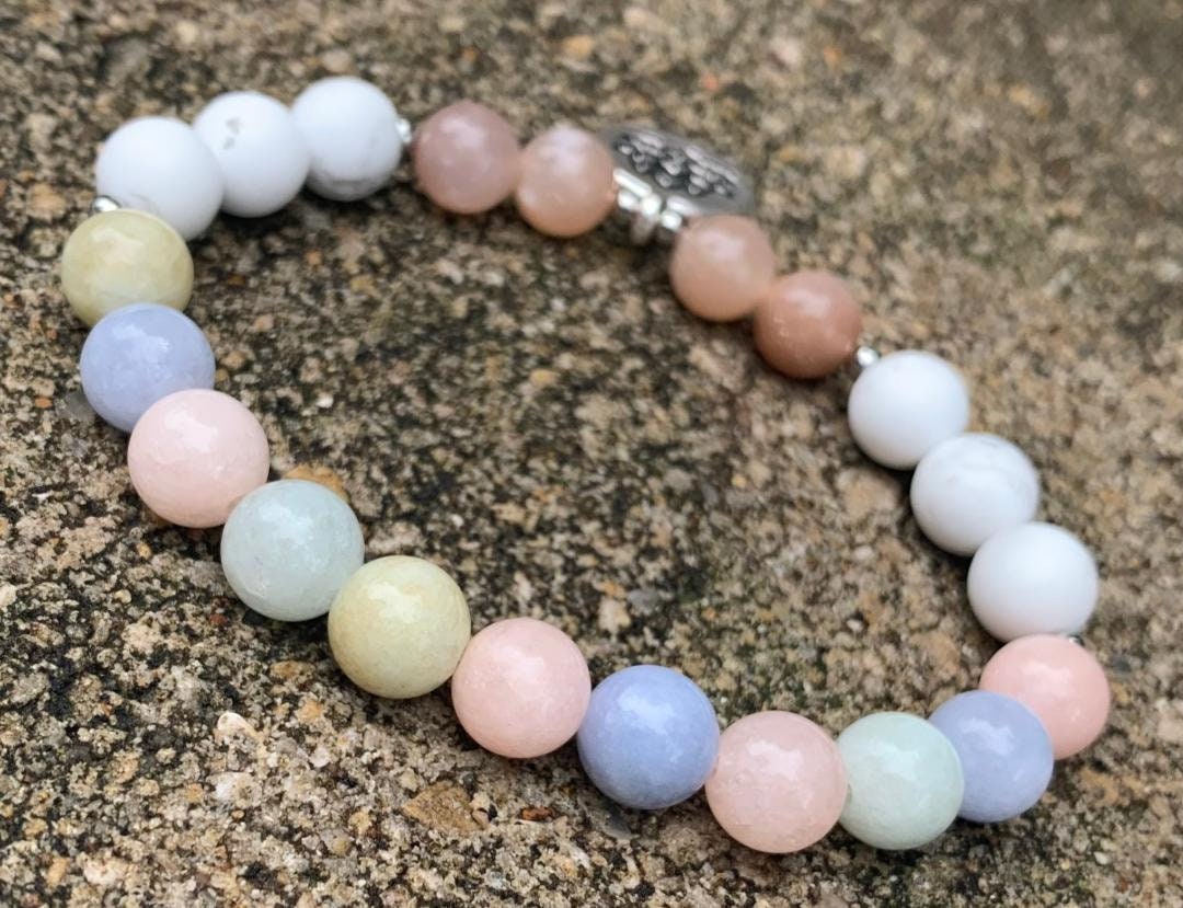 Heartbreak Recovery Breakup Emotional Trauma Healing Grief Morganite Moonstone " New Beginnings " Crystal Therapy Holistic Healing Bracelet