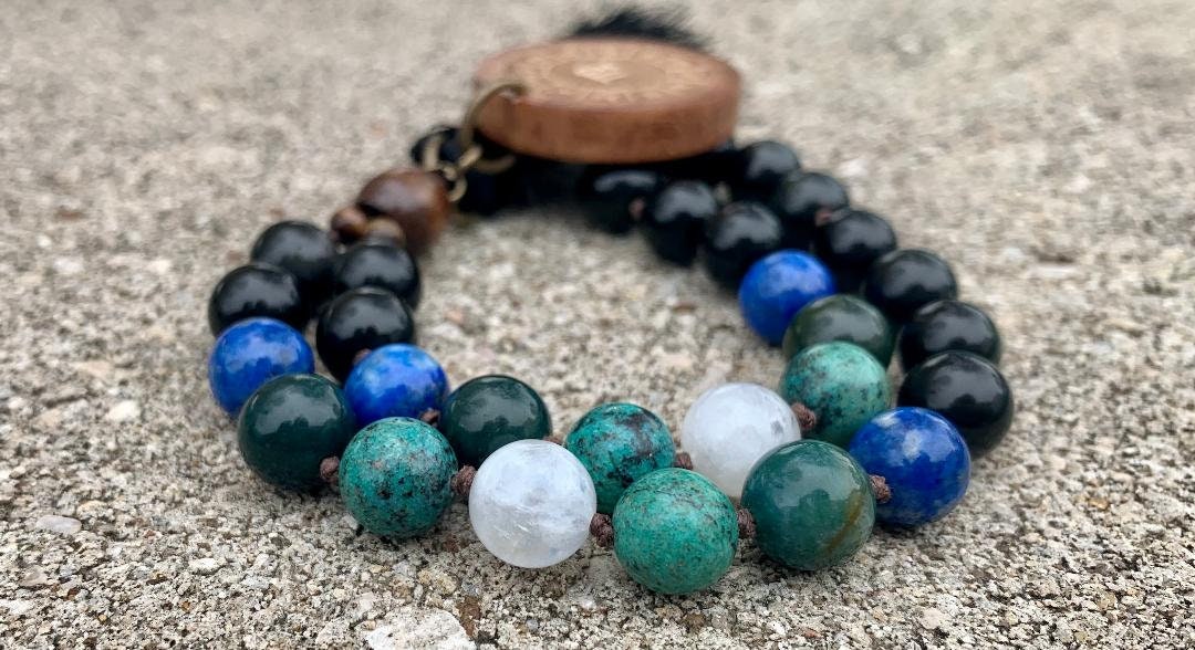 Virgo Energy Car Charm " The Humble Virgo " August & September Birthday - Crystal Healing Gemstones - Rear View Mirror Zodiac Car Ornament