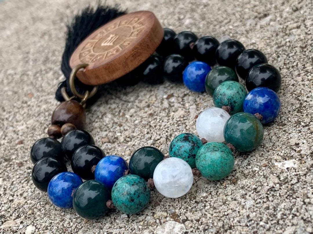 Virgo Energy Car Charm " The Humble Virgo " August & September Birthday - Crystal Healing Gemstones - Rear View Mirror Zodiac Car Ornament