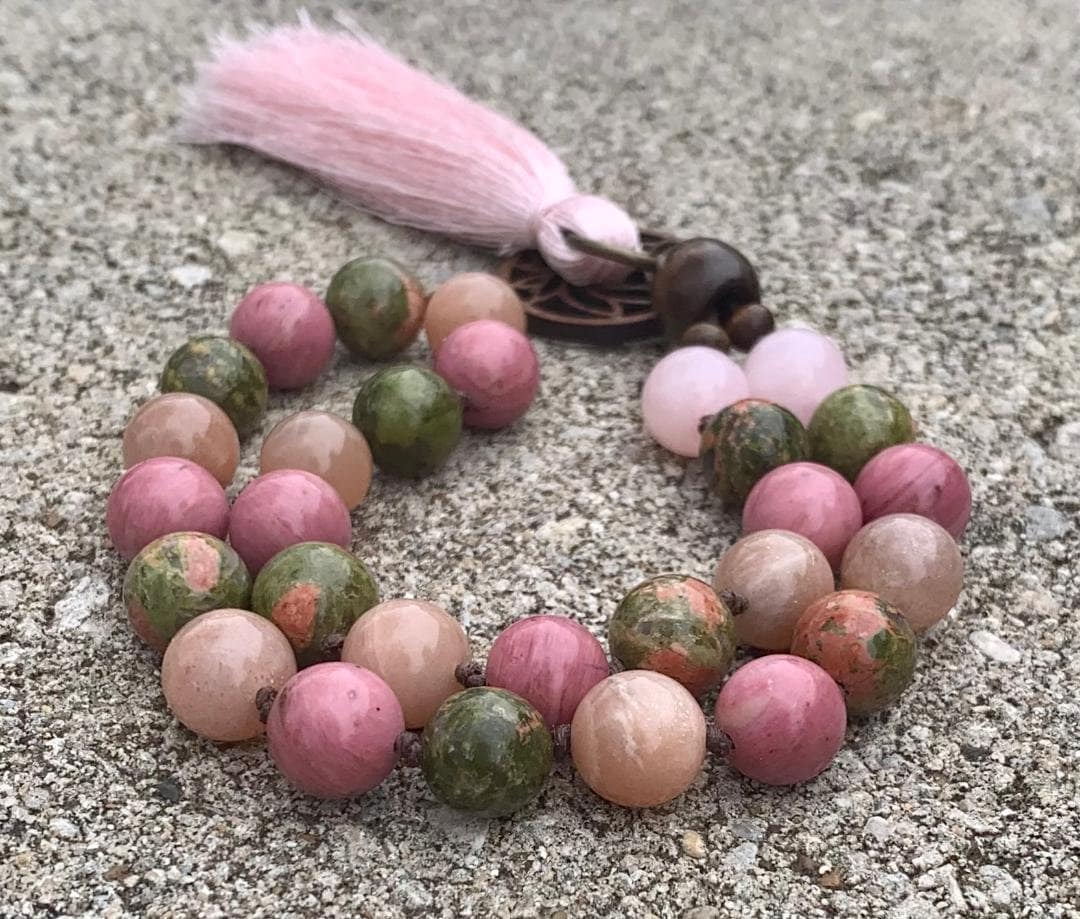 Self Love Car Charm " Love In Me " Confidence & Positive Self Image - Emotional Healing - Crystal Rear View Mirror Gemstone Mala Ornament