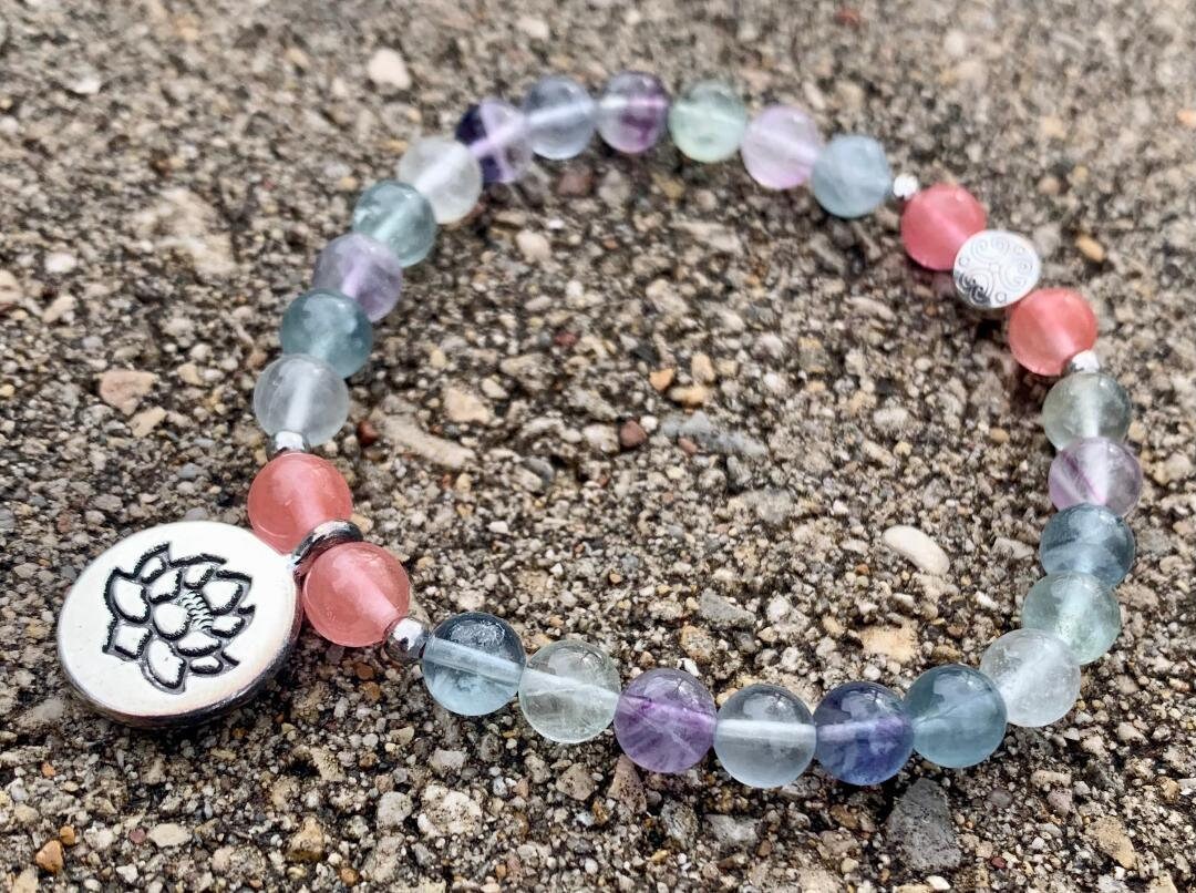 Concentration Confidence Mental Clarity  " Fluorite Focus " Student Study Mercury Retrograde Crystal Therapy Holistic Healing Bracelet