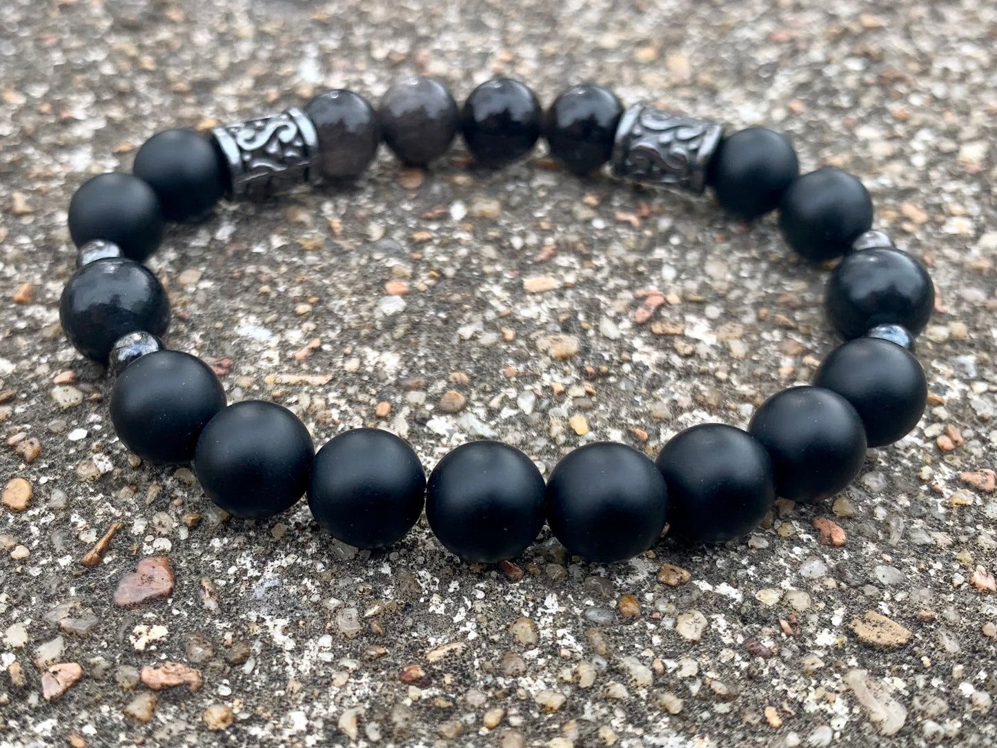 Self Transformation - Spiritual Growth " Divine Reflection " AAA Shungite - EMF Protection - Crystal Healing Gemstone Humility Bracelet