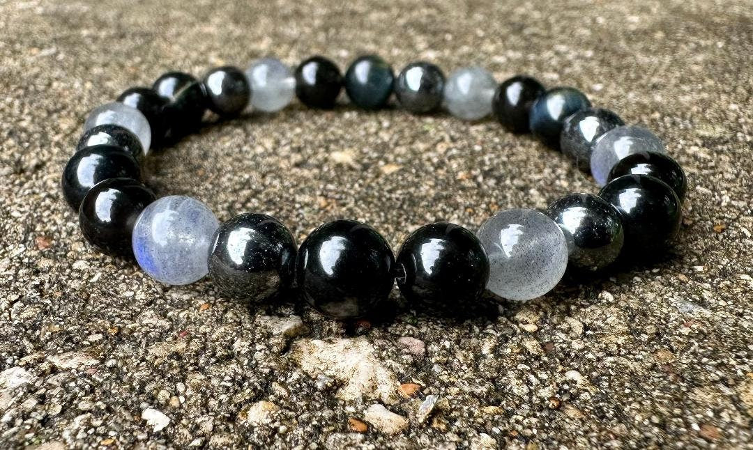 8mm Self Empowerment - IMPERFECT STONES - Strength - Blue Tigers Eye - Labradorite - Obsidian DISCOUNTED Crystal Healing Gemstone Bracelet