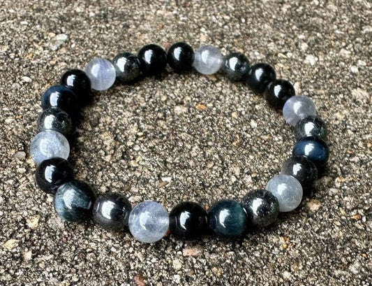 8mm Self Empowerment - IMPERFECT STONES - Strength - Blue Tigers Eye - Labradorite - Obsidian DISCOUNTED Crystal Healing Gemstone Bracelet