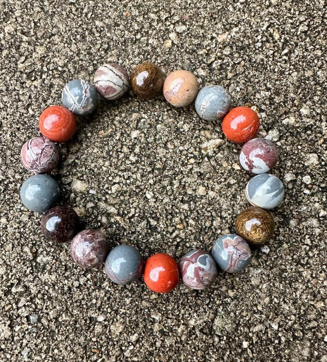 10MM Grounding Bracelet - IMPERFECT STONES " The Earthbind Totem " Protection - Grounded Energy - DISCOUNTED - Real Gemstone Bracelet