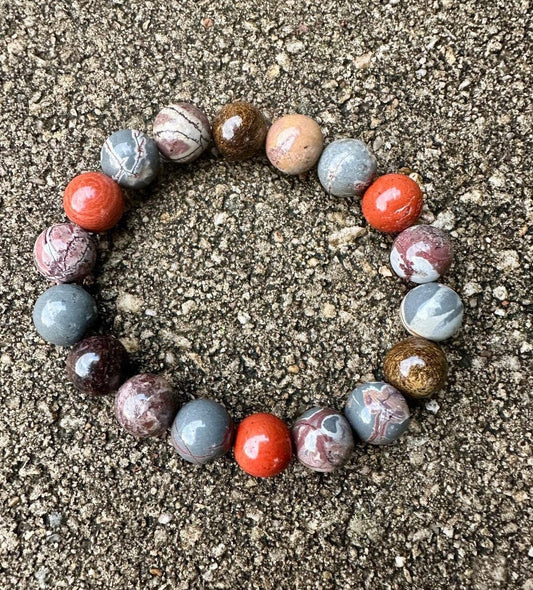 10MM Grounding Bracelet - IMPERFECT STONES " The Earthbind Totem " Protection - Grounded Energy - DISCOUNTED - Real Gemstone Bracelet