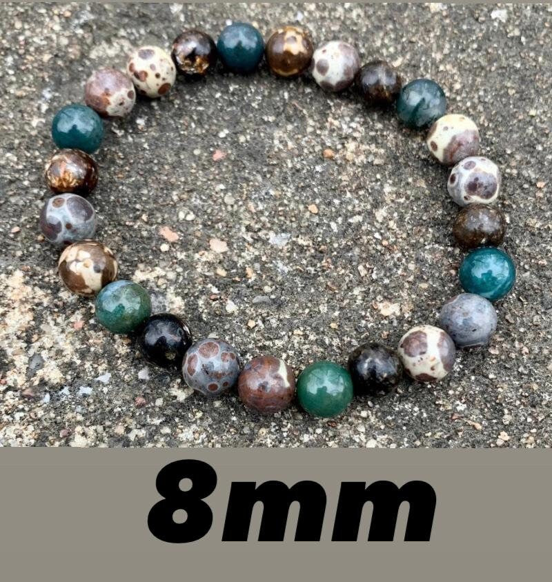 Positivity and Protection - Uplifting Energy " The Earth Living Totem " Astroid Jasper - Phlogopite - Moss Agate - Crystal Gemstone Bracelet