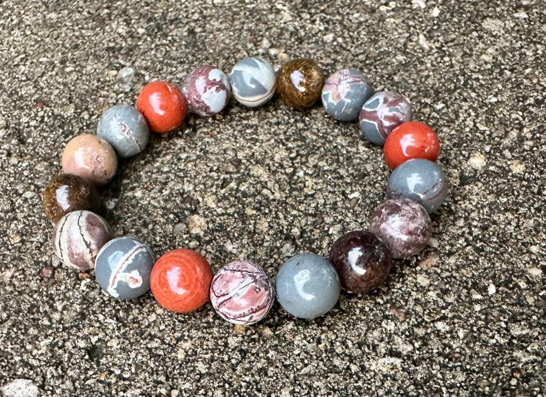 10MM Grounding Bracelet - IMPERFECT STONES " The Earthbind Totem " Protection - Grounded Energy - DISCOUNTED - Real Gemstone Bracelet