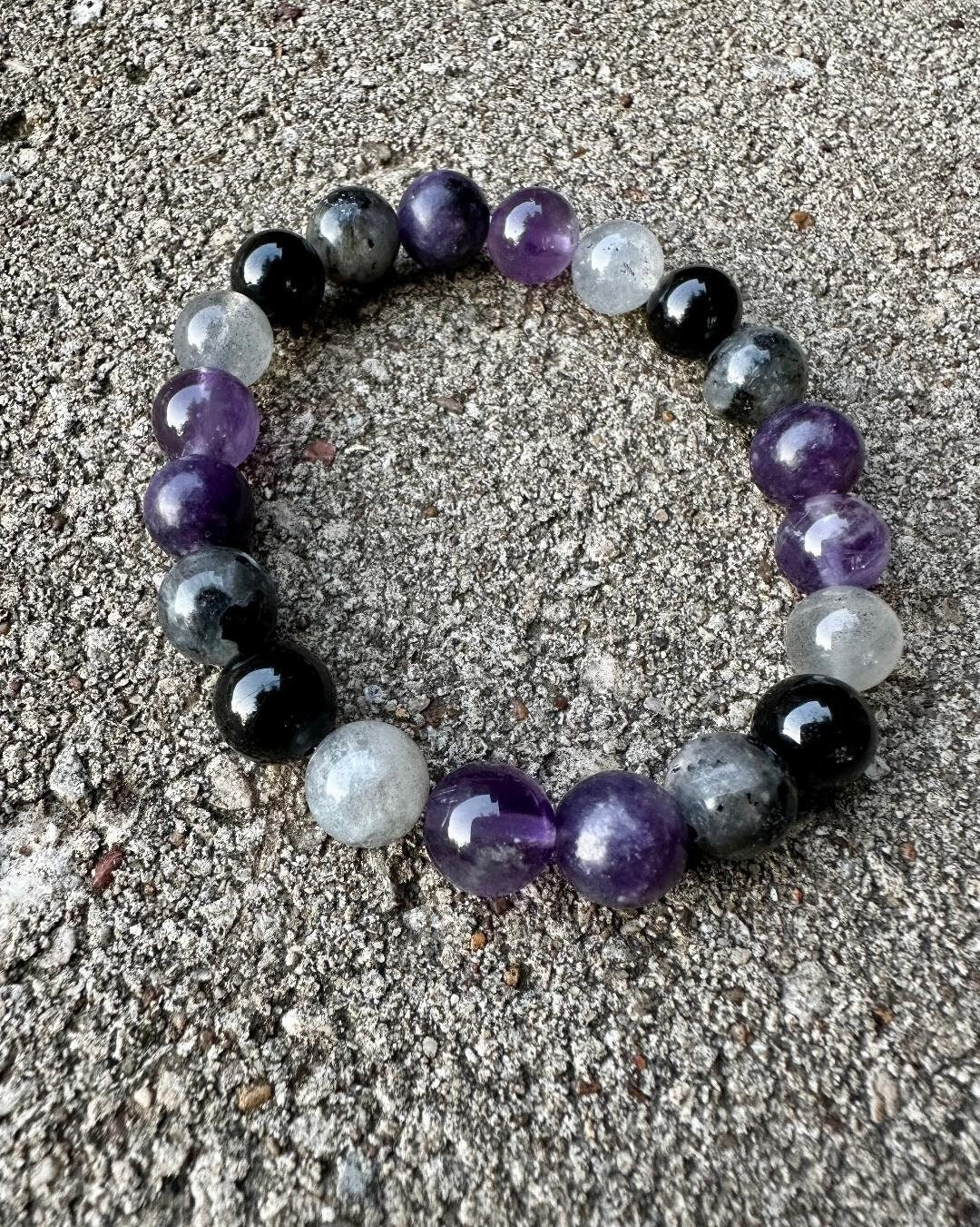8mm Empath Protection & Recharge - IMPERFECT STONES - Lepidolite - Tourmaline - Amethyst - Labradorite - DISCOUNTED Crystal Healing Bracelet