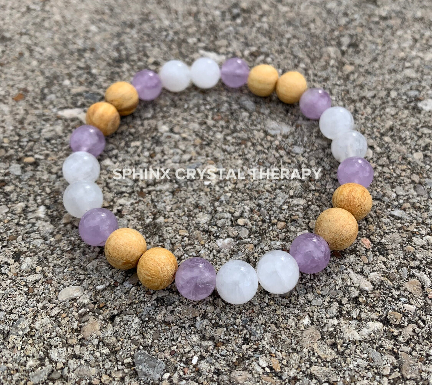 Aura Shield " Goddess of The Violet Flame " Empath Psychic Protection - AAA Moonstone - Amethyst - Palo Santo Gemstone Crystal Bracelet