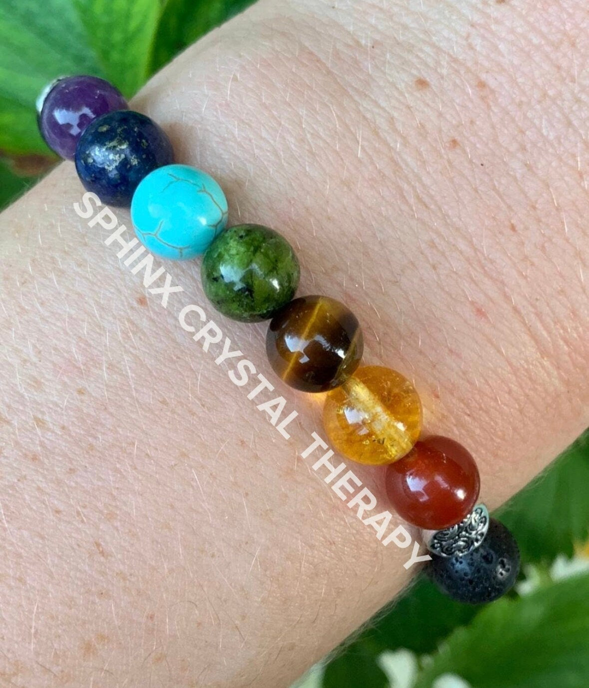 Chakra Balance - Protection - Volcano Rock - Lava Bead Diffuser - Aura Clearing - Cleanse Chakras - Crystal Healing REAL Gemstone Bracelet