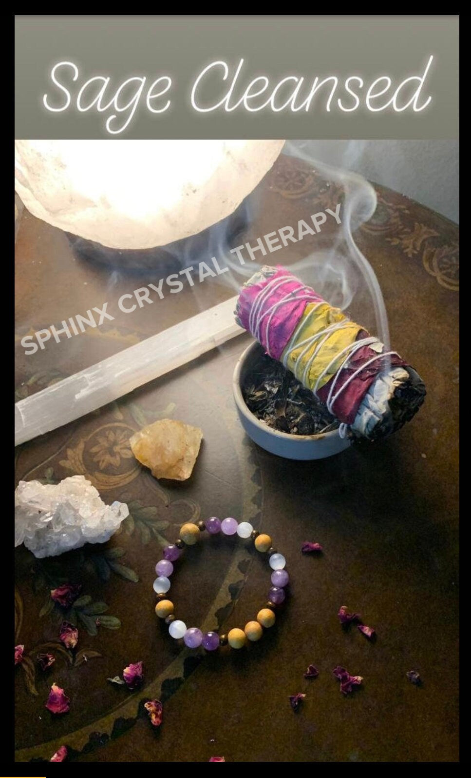Intuition - Empath Abilities " The Light Worker " Divine Healer - Earth Angel - White Witch - Crystal Healing Palo Santo Selenite Bracelet